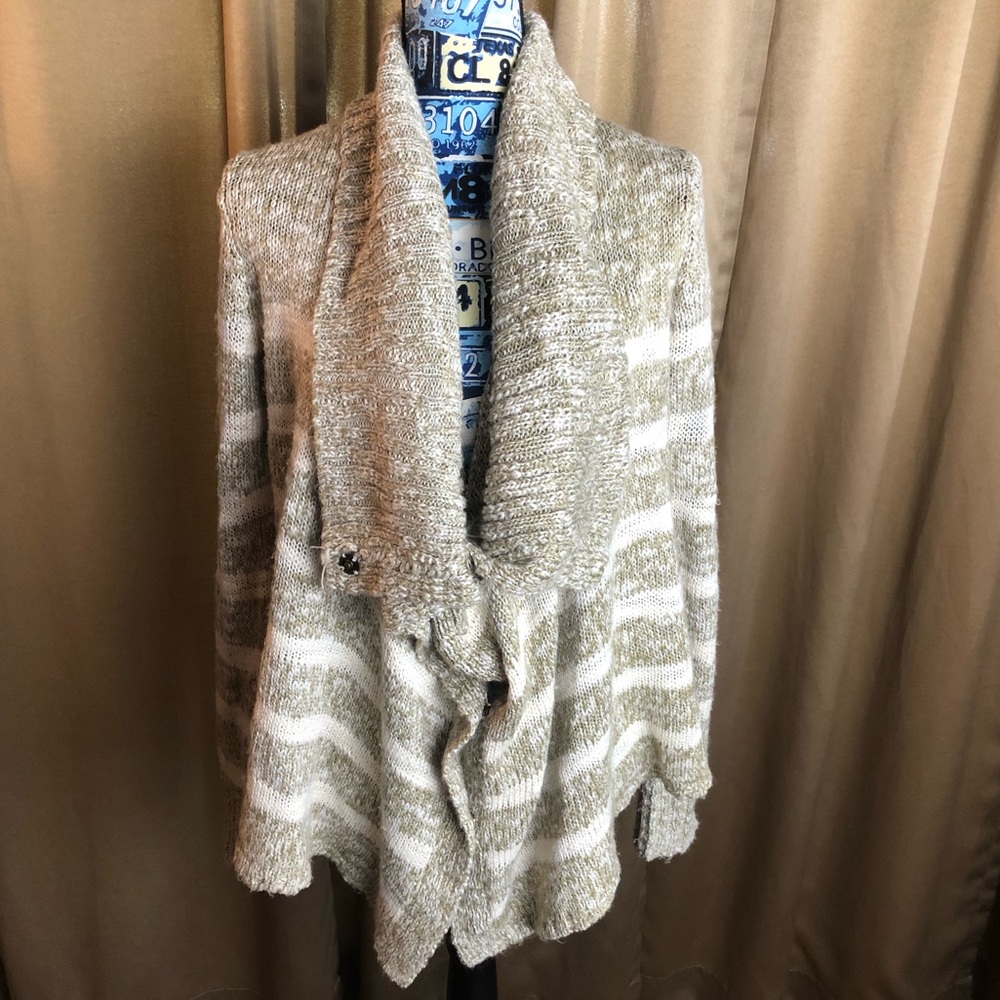 Element Striped Knit Sweater With Buttons